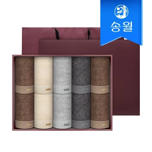 [송월타월] 뉴명품 10매 세면타올 선물세트(쇼핑백)