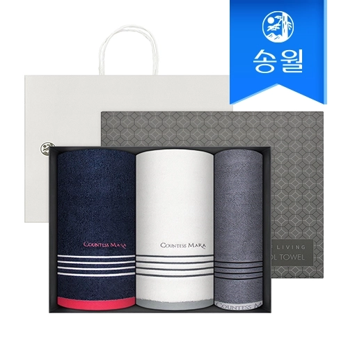 [송월타올] 포라인 기프트세트(포라인세면2+포라인스포츠1)+쇼핑백 송월타올세트