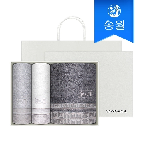 [송월타올] 격자 기프트세트(격자바스1+격자세면2)+쇼핑백 송월타올세트