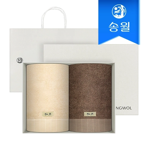 [송월타월] 뉴명품 2매 선물세트(크림상하+쇼핑백) 답례품