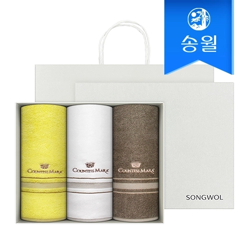 [송월타월] 카운테스마라 센치 3매 선물세트(쇼핑백) 답례품