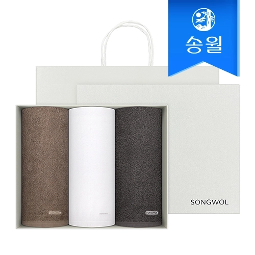 송월타올 코마 40수 포인트 200g 3매 선물세트(쇼핑백) 기념수건 답례품