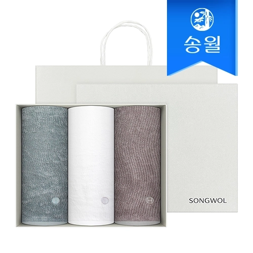 [송월타월] 호텔컬렉션 플로우 3매 선물세트+쇼핑백 답례품