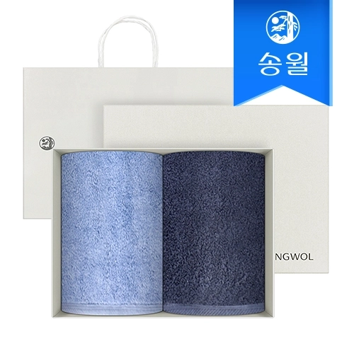 [송월타월] 항균 180g코마사40수 2매 선물세트(크림상하+쇼핑백) 답례품