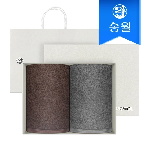 [송월타월] 헤비무지 2매 선물세트(크림상하+쇼핑백) 답례품