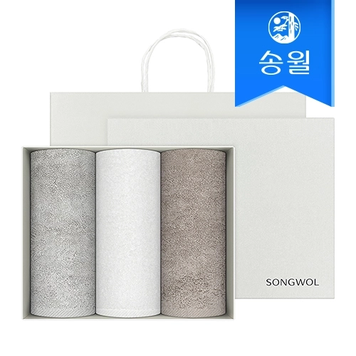 [송월타월] 뉴컬러무지 3매 선물세트+쇼핑백 답례품